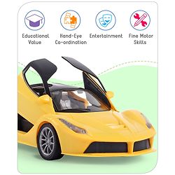 Babyhug Remote Control 1:16 Scale Openable Door Battery Operated Red Racing Car| USB-Cable Rechargeable Sports Car| High Speed Car with Long Lasting Battery and Bright LED Lights| BIS Certified| 3 Years+