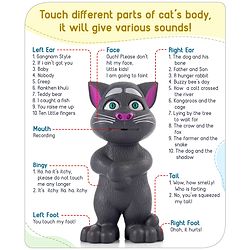 Babyhug Interactive Rechargeable Talking Tom Cat Toy for Toddlers| Repeating words, 10 stories and Songs| Educational Toy| Safe and Durable| BIS Certified