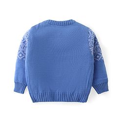 Babyhug Knit Full Sleeves Sweater Set with Aztec Design - Light Blue