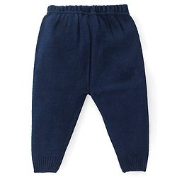 Babyhug Knitted Full Sleeves Sweater Set with Reindeer Design - Navy Blue
