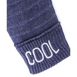 Babyhug Full Length Fleece & Sweater Knit  Woollen Pant with Text Embroidery Solid Colour - Red