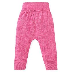 Babyhug Full Length Fleece & Sweater Knit  Woollen Pant with Text Embroidery Solid Colour - Red