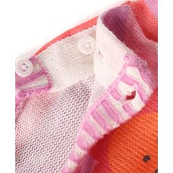 Babyhug Knitted Full Sleeves Pullover Sweater with Floral Design - Multicolour