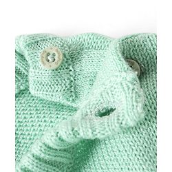 Babyhug Knitted Full Sleeves Pullovers Sweater With Sequin Dragonfly Detailing - Mint