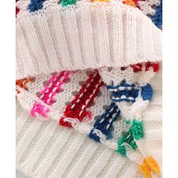 Babyhug Knitted Full Sleeves Striped Pullover Sweater- Multicolor