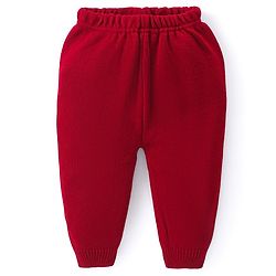 Babyhug Knitted Full Sleeves Sweater Set with Design - Red
