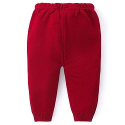 Babyhug Knitted Full Sleeves Sweater Set with Design - Red