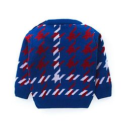 Babyhug Knitted Full Sleeves Sweater Set with Design - Blue
