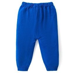 Babyhug Knitted Full Sleeves Sweater Set with Floral Design - Blue