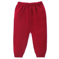 Babyhug Knitted Full Sleeves Sweater Set with Christmas Design - Red