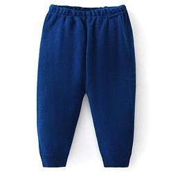 Babyhug Knit Full Sleeves Sweater Set with Stripes Design - Blue