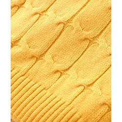 Babyhug Knitted Full Sleeves Designed Pullover Sweater - Yellow