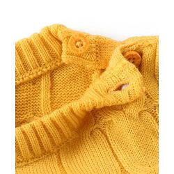 Babyhug Knitted Full Sleeves Designed Pullover Sweater - Yellow