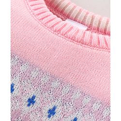 Babyhug Knit Full Sleeves Pullover with Heart Design - Pink