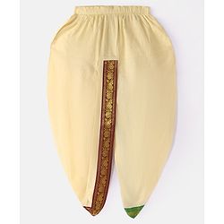 Babyhug Cambric Woven Full Sleeves Solid Kurta With Coordinating Dhoti & Angavastram -  Offwhite