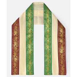 Babyhug Cambric Woven Full Sleeves Solid Kurta With Coordinating Dhoti & Angavastram -  Offwhite