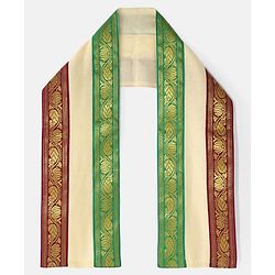 Babyhug Cambric Woven Full Sleeves Solid Kurta With Coordinating Dhoti & Angavastram -  Offwhite