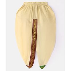 Babyhug Cambric Woven Full Sleeves Solid Kurta With Coordinating Dhoti & Angavastram -  Offwhite