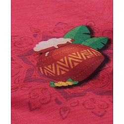 Babyhug Cambric Woven Half Sleeves Printed Shirt & Mundu Set - Pink