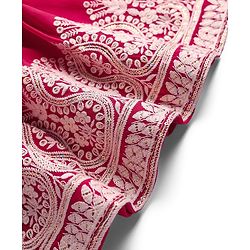 Babyhug Woven Sleeveless  Full Length Sequin Embroidered Ethnic Dress - Dark Pink