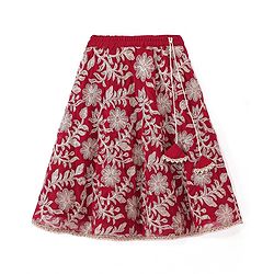 Babyhug Woven Half Sleeves Floral & Sequined Embroidered Choli Lehenga Set with Dupatta - Fuschia