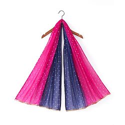 Babyhug Short Sleeves Floral Embroidered Pattu Pavada Lehenga Choli Set With Dupatta - Fuschia