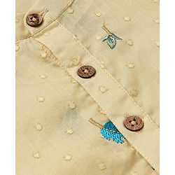 Babyhug Cotton Woven Cambric Full Sleeves Embroidered Kurta Pyjama Set - Yellow
