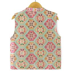 Babyhug Woven Full Sleeves Kurta Dhoti Set with Printed Jacket - Peach