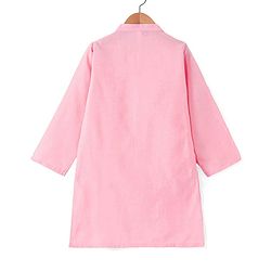 Babyhug Woven Full Sleeves Kurta &  Pyjama Set With Embroidered Waistcoat - Pink