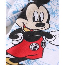 Babyhug Disney Cotton Knit Full Sleeves Night Suit with Mickey Mouse Graphics - White