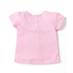 Babyhug Disney Cotton Knit Half Sleeves Night Suit With Disney Princess Print - Pink