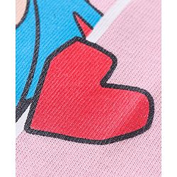 Babyhug Disney Cotton Knit Half Sleeves Night Suit With Disney Princess Print - Pink