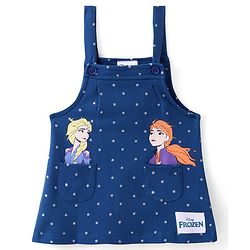Babyhug Disney Interlock Knit Frock with Frill Sleeves T-Shirt Disney Princess Graphics - Pink & Blue