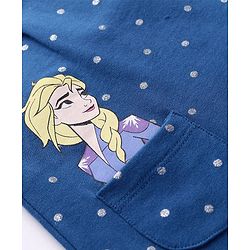 Babyhug Disney Interlock Knit Frock with Frill Sleeves T-Shirt Disney Princess Graphics - Pink & Blue