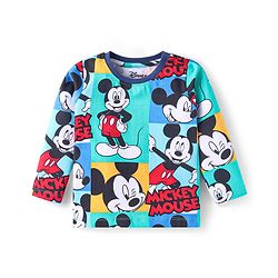 Babyhug Disney Single Jersey Knit Full Sleeves Night Suits with Mickey Mouse Graphics Pack of 2 - Navy Blue