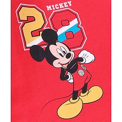Babyhug Disney Single Jersey Knit Full Sleeves Night Suits with Mickey Mouse Graphics Pack of 2 - Red & White