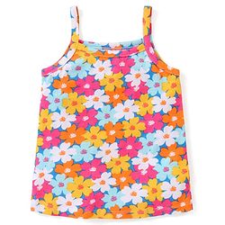 Babyhug 100% Cotton Knit Anti Bacterial Sleeveless Slips with Floral and Polka Dots Print Pack of 3 - Multicolor