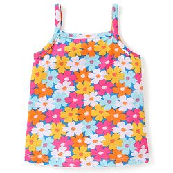 Babyhug 100% Cotton Knit Anti Bacterial Sleeveless Slips with Floral and Polka Dots Print Pack of 3 - Multicolor