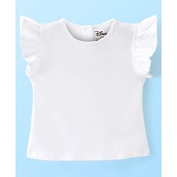 Babyhug Disney Single Jersey Knit Half Sleeves Top With Frocks Minnie Mouse Graphics and Frill Detailing- Red & White