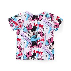 Babyhug Disney Cotton Knit Half Sleeves T-Shirt & Shorts Set With Minnie Mouse Graphics - Multicolor