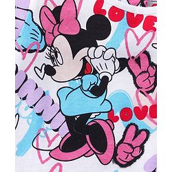 Babyhug Disney Cotton Knit Half Sleeves T-Shirt & Shorts Set With Minnie Mouse Graphics - Multicolor