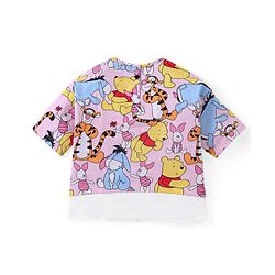 Babyhug Disney Single Jersey Knit Half Sleeves T-Shirt & Shorts Set With Winnie The Pooh Print - Multicolor