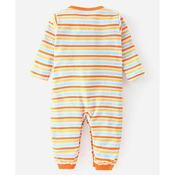 Babyhug 100% Cotton Knit Full Sleeves Striped & Animal Printed Rompers Pack of 2 - Multicolour