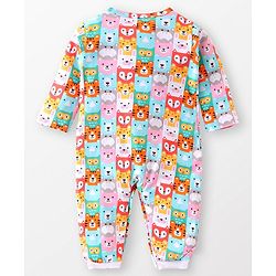 Babyhug 100% Cotton Knit Full Sleeves Striped & Animal Printed Rompers Pack of 2 - Multicolour