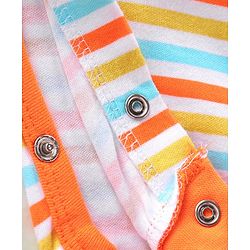 Babyhug 100% Cotton Knit Full Sleeves Striped & Animal Printed Rompers Pack of 2 - Multicolour