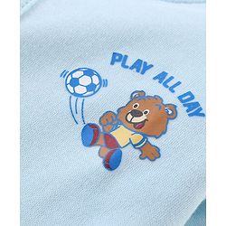 Babyhug 100% Cotton Knit Full Sleeves Rugby Printed Rompers Pack of 2 - Multicolour