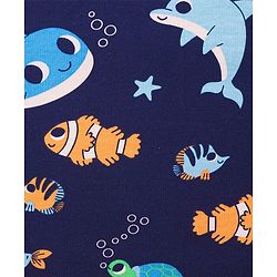 Babyhug Interlock Hooded Wrappers With Dolphin Print L 76.2 x B 76.2 cm - Blue