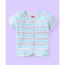 Babyhug 100% Cotton Half Sleeves Antibacterial Front Open Vest Teddy Print Pack of 3 - Multicolour