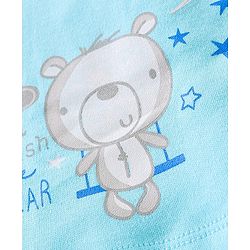Babyhug 100% Cotton Half Sleeves Antibacterial Front Open Vest Teddy Print Pack of 3 - Multicolour