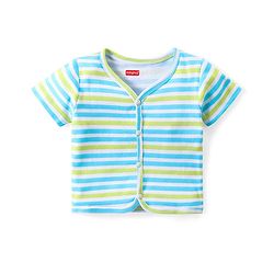 Babyhug 100% Cotton Interlock Anti Bacterial Half Sleeves Vests Dolphin & Striped Print Pack of 5 - Multicolor